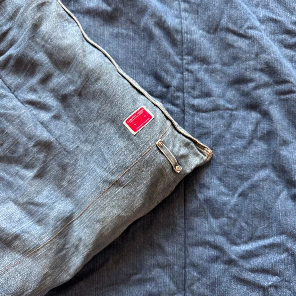 Vtg Tommy Hilfiger Queen Size Denim Bed Comforter Stonewash Blue Jean
